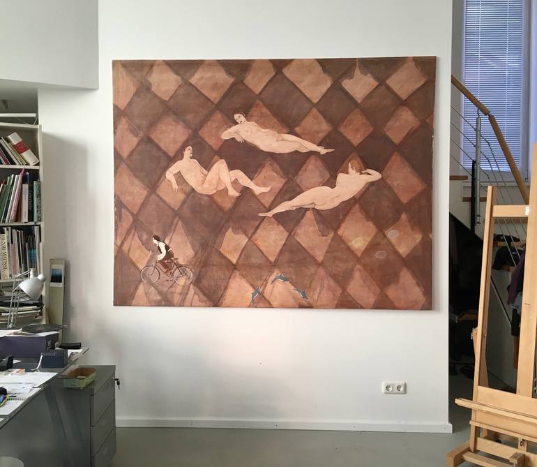 Original Figurative Bicycle Collage by Jadranko Rebec