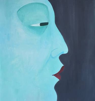 Original Minimalism Portrait Painting by Yulia Goldman