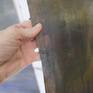 Painted to sides of unstretched canvas