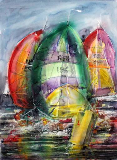 Print of Abstract Yacht Paintings by Noel Manning