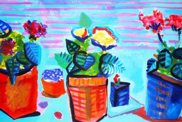 Print of Expressionism Floral Paintings by Dalibor Dado Pehar