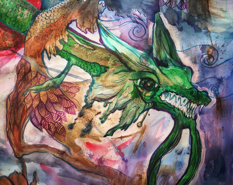 Original Symbolism Fantasy Painting by Velta Emilija Platupe