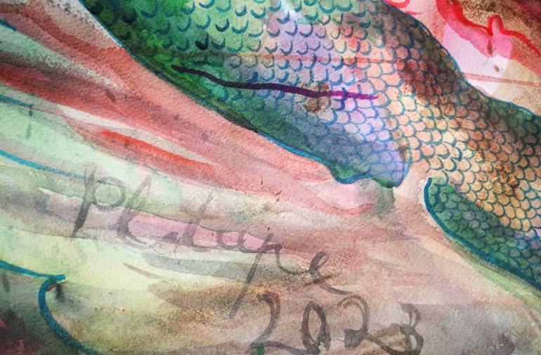 Original Symbolism Fantasy Painting by Velta Emilija Platupe