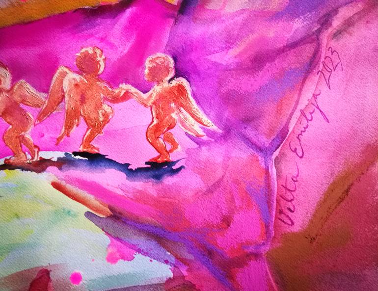 Original Contemporary Children Painting by Velta Emilija Platupe