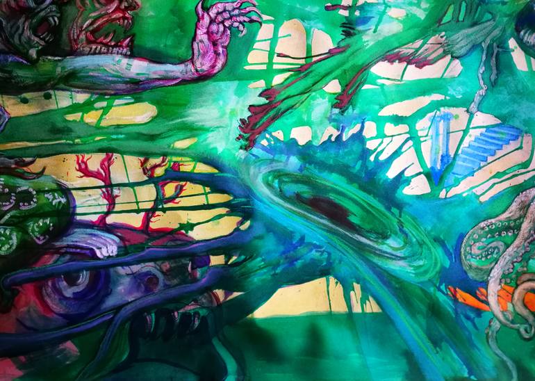 Original Expressionism Fantasy Painting by Velta Emilija Platupe