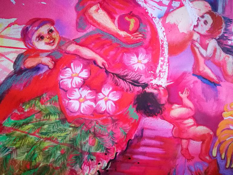 Original Surrealism Love Painting by Velta Emilija Platupe