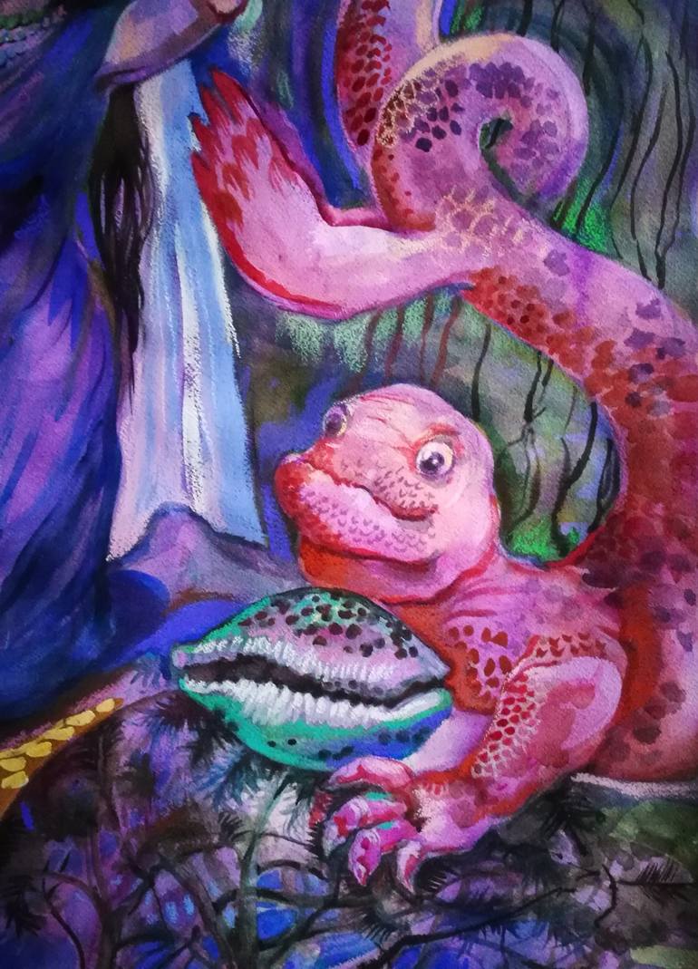 Original Figurative Fantasy Painting by Velta Emilija Platupe