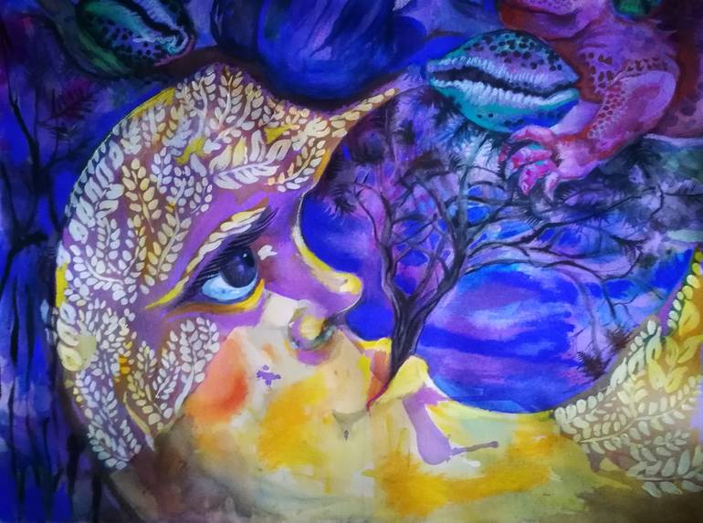 Original Figurative Fantasy Painting by Velta Emilija Platupe