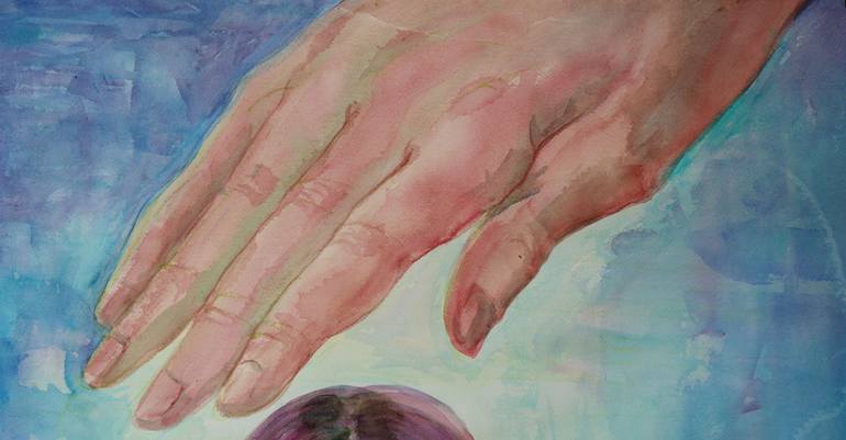 Original Figurative Children Painting by Velta Emilija Platupe