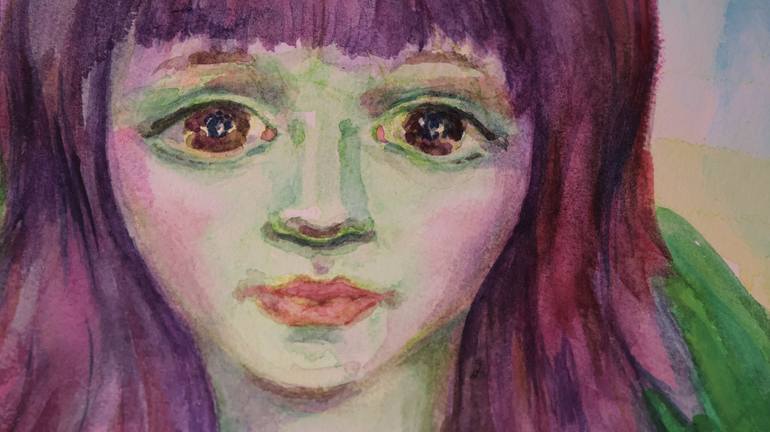 Original Figurative Children Painting by Velta Emilija Platupe