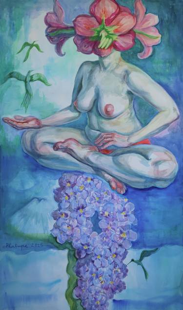 Original Figurative Nude Painting by Velta Emilija Platupe