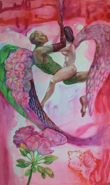 Original Baroque Love Painting by Velta Emilija Platupe