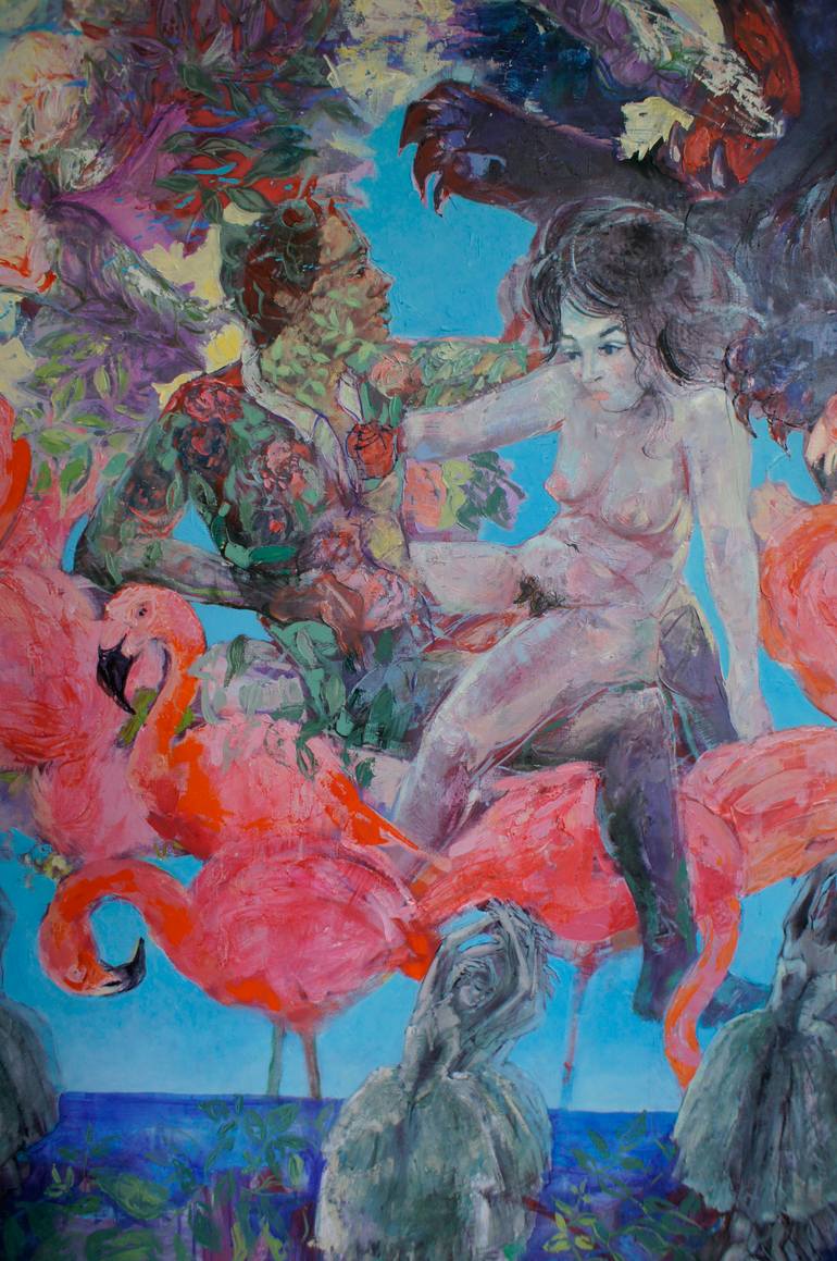 Original Figurative Erotic Painting by Velta Emilija Platupe