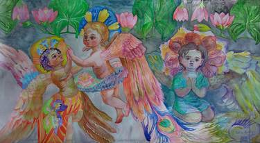 Print of Figurative Children Paintings by Velta Emilija Platupe