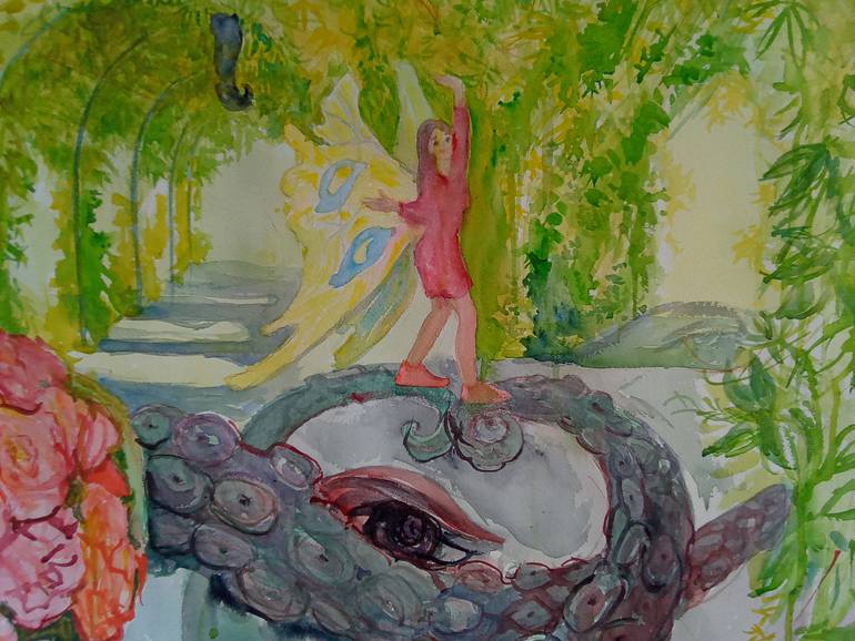 Original Figurative Children Painting by Velta Emilija Platupe