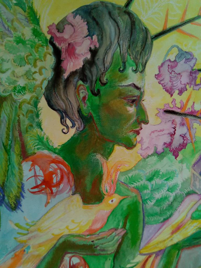 Original Figurative Religious Painting by Velta Emilija Platupe