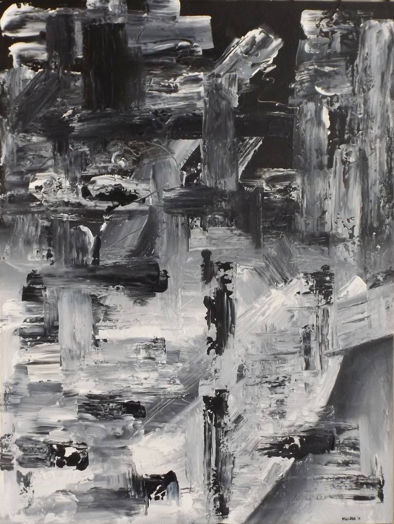 B&W Abstract Painting by Michael Orr | Saatchi Art