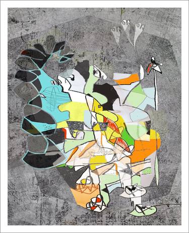 Original Cubism Abstract Mixed Media by isabel brinck