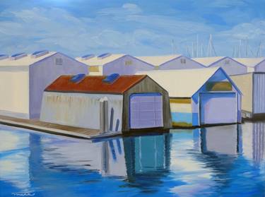 Original Fine Art Sailboat Paintings by Mira Kamada