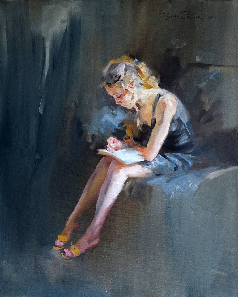 The interesting book Painting by Igor Zhuk | Saatchi Art