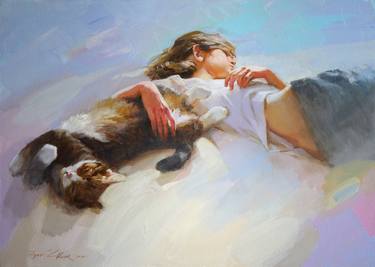 Print of Cats Paintings by Igor Zhuk