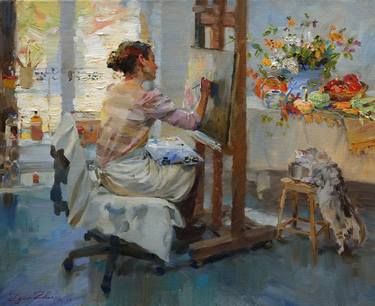 "Woman paints" thumb