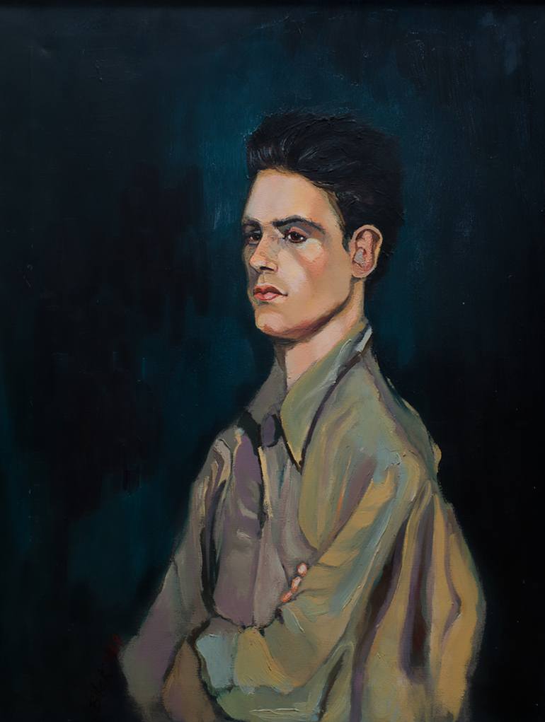 Gothic Dorian Gray with portrait FANTASY ART ebsq 8x10