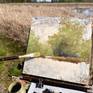 In progress, plein air on location.