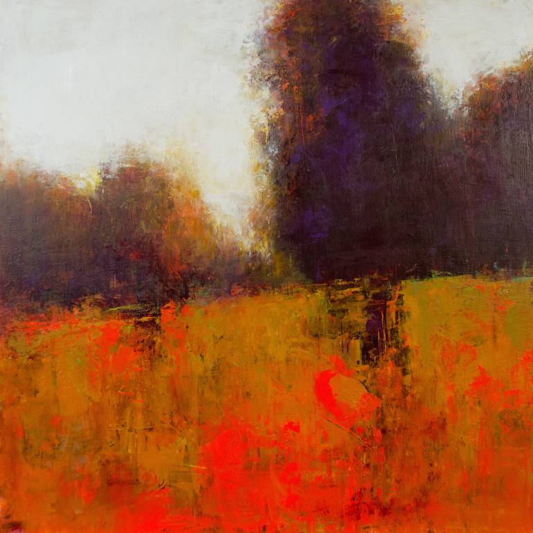 Red And Gold Field Painting by Don Bishop | Saatchi Art