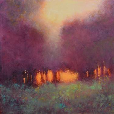 Saatchi Art Artist Don Bishop; Painting, “Misty Trees Sunset” #art