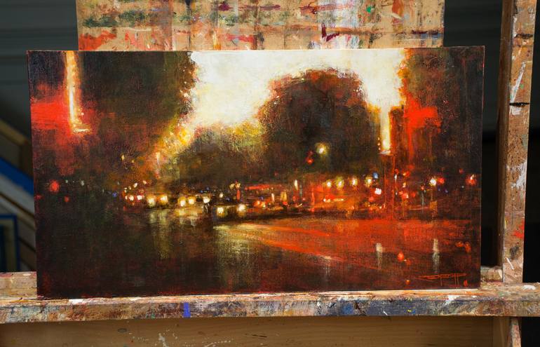 Original Impressionism Cities Painting by Don Bishop