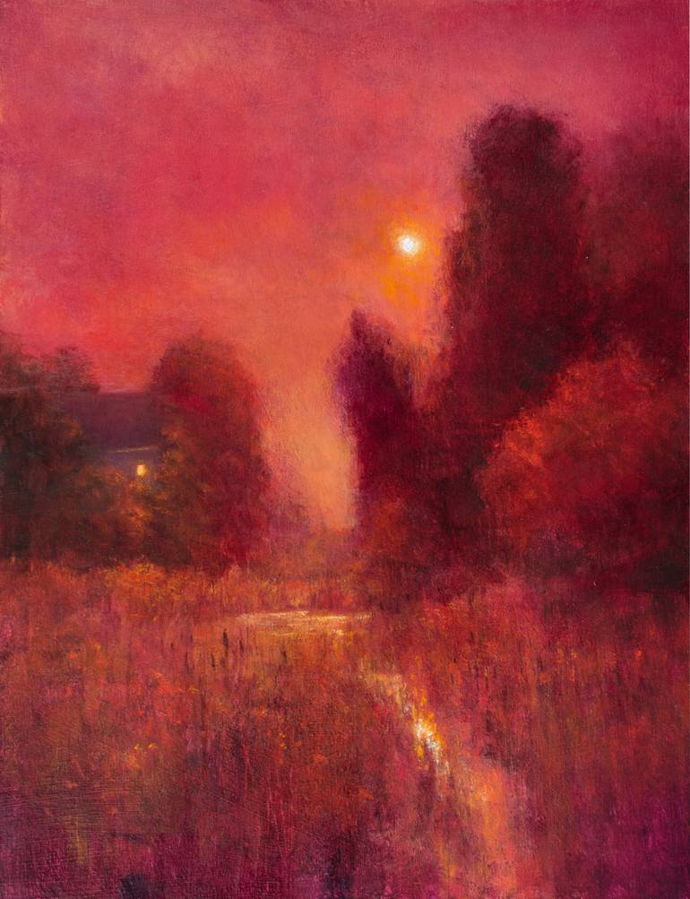 Pink Sunset Painting by Don Bishop | Saatchi Art