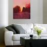 Magenta Sunset Trees Painting by Don Bishop | Saatchi Art