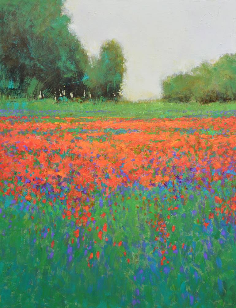 Spring Flower Field Painting By Don Bishop Saatchi Art
