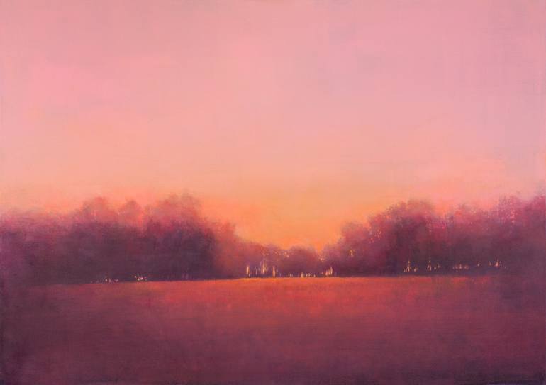 Pink Sunset 191002 Painting by Don Bishop | Saatchi Art