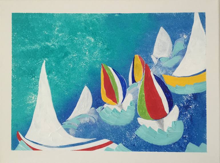 Sailing Frenzy Painting By Michele Faulkner 