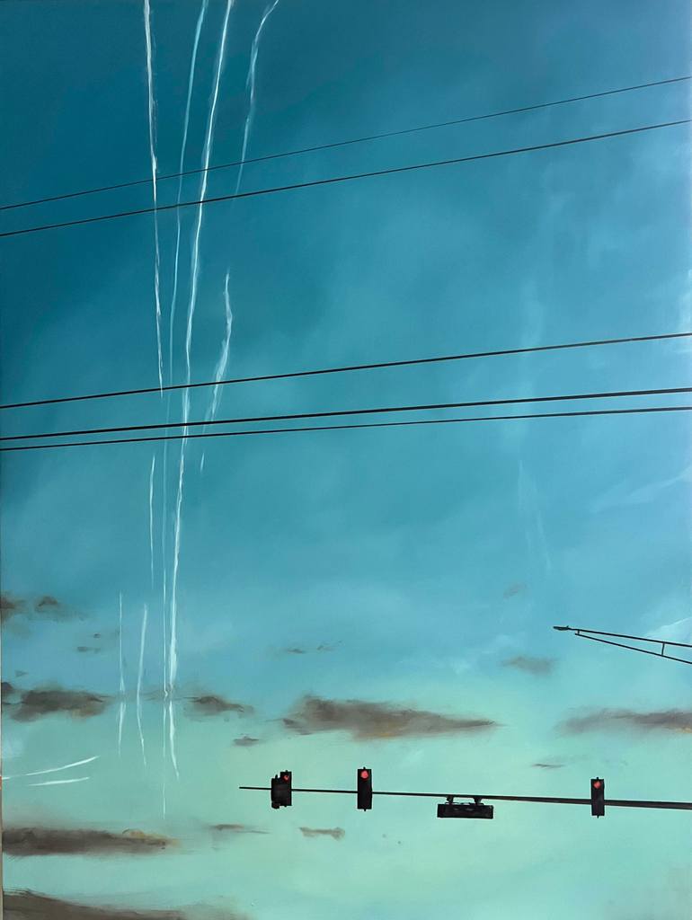 Original Landscape Painting by Matthew Clarke Davis | Realism Art on Wood | Your Dress Waving In The Wind, This Is The Only Flag I Love