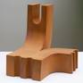 cubism geometric body in oxide metal corten steel