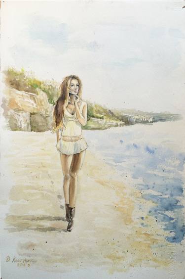 Print of Figurative Beach Paintings by Dima Kasyanyuk