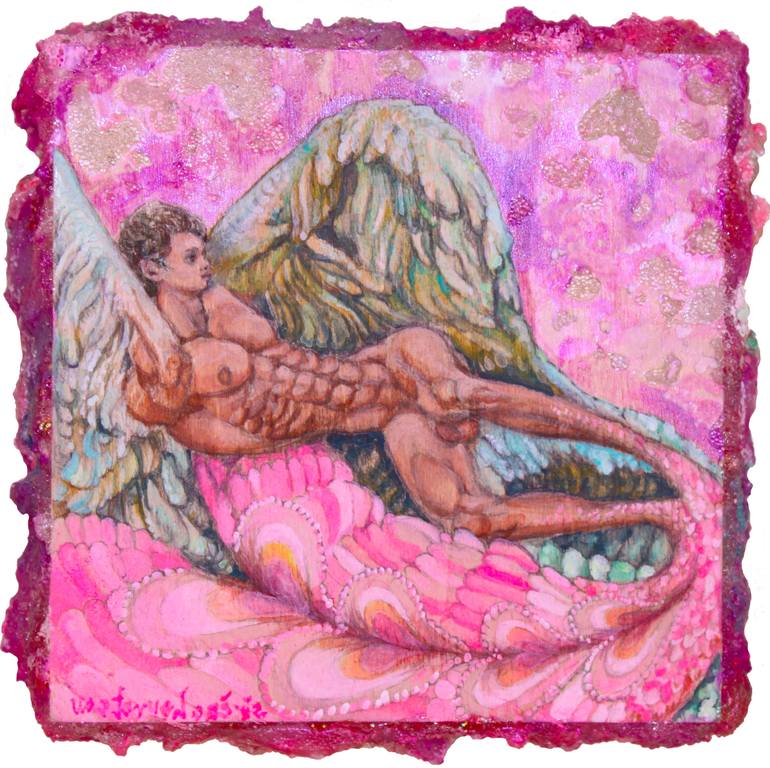 Original Pop Art Fantasy Painting by Sirene Louveteau