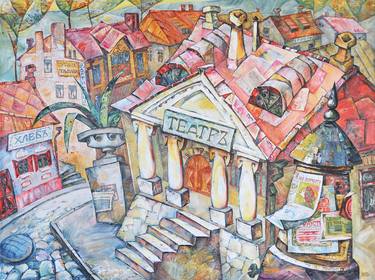 Print of Abstract Expressionism Cities Paintings by Tania Kugai