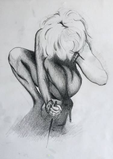 Original Figurative Erotic Drawing by Francisco Corte Real