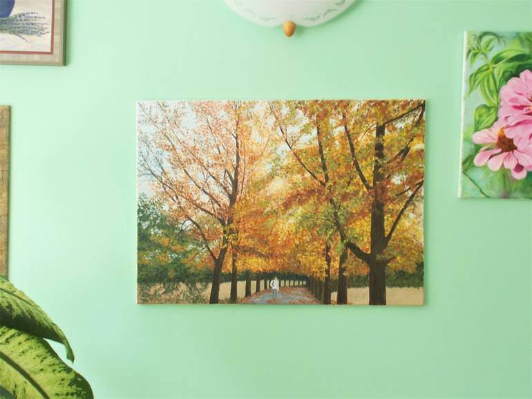 Original Impressionism Tree Painting by Livia-Doina Stanciu