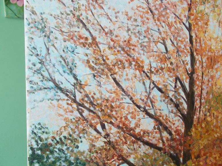 Original Impressionism Tree Painting by Livia-Doina Stanciu