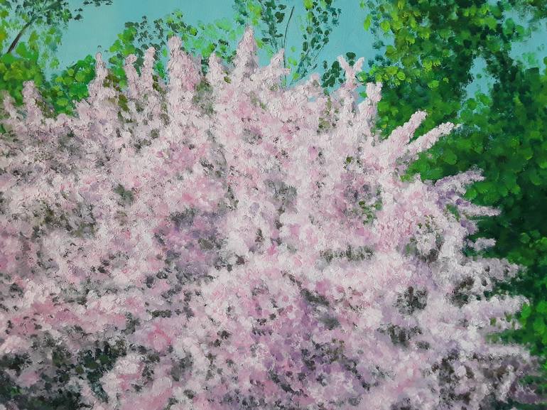 Original Impressionism Garden Painting by Livia-Doina Stanciu