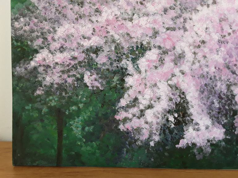 Original Garden Painting by Livia-Doina Stanciu