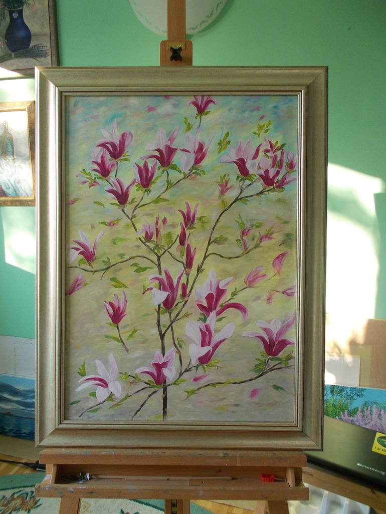 Original Floral Painting by Livia-Doina Stanciu