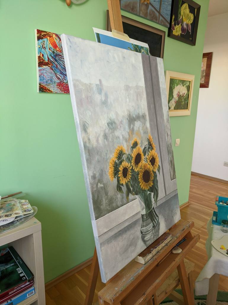 Original Floral Painting by Livia-Doina Stanciu