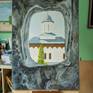 Inspired by the visit to a Romanian monastery (Cozia).
The sacred and serene place triggered for me a reflection on faith and religion, and on both inside and outside worlds.
The artwork belongs to the "Windows" series.
Oil on canvas (stretched on cardboard). Palette knife and brush. Painted on the sides, too. Size 70 x 50 cm. Original artwork, one of a kind, signed on front (bottom right). Unframed.