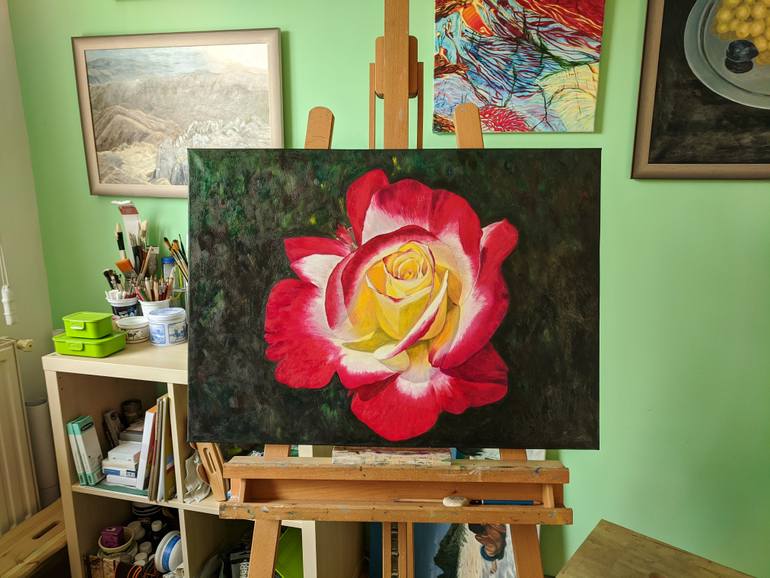 Original Figurative Floral Painting by Livia-Doina Stanciu